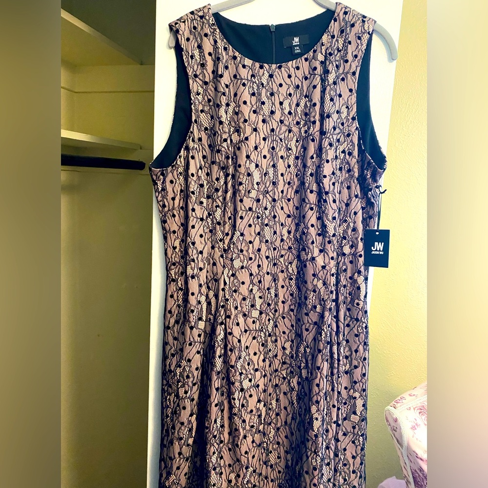 Designer Jason Wu dress from Kohl’s. Size 2x. Pink w/ black overlay. New w/ Tags